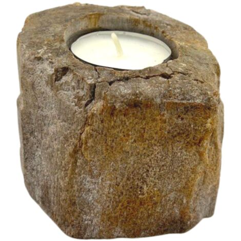 Bougeoir en bois pétrifié - Simple bas- Vendu par 1 (1/2)