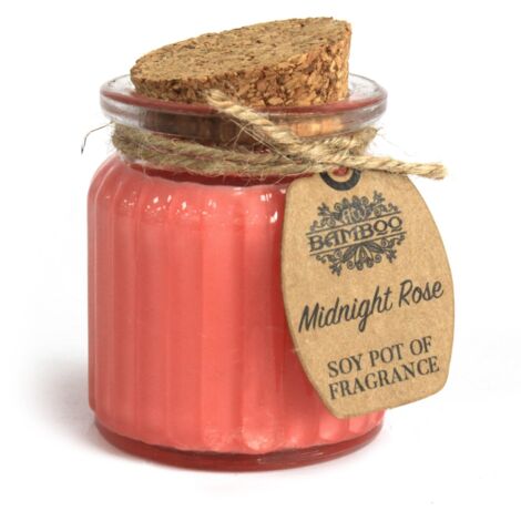 Bougie parfumée en pot de soja rose de minuit- Vendu par 1 (1/4)