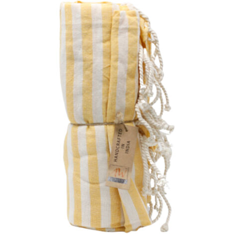 Plaid Pario en coton - 100x180 cm - Jaune Soleil- Vendu par 1 (1/4)
