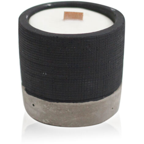 Bougie de soja en béton en pot - Noir - Beurre de brandy- Vendu par 1 (1/4)