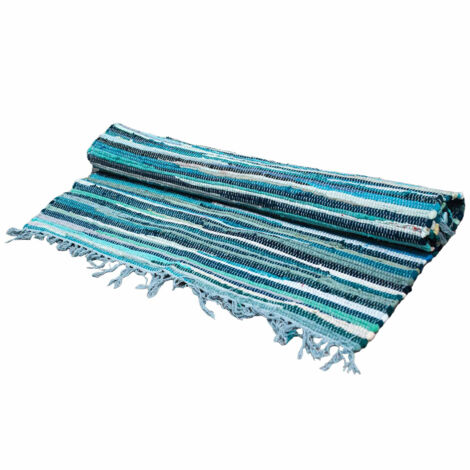 Grand Tapis Rag - 150x90cm - qualité premium - Aqua Blues- Vendu par 1 (1/4)