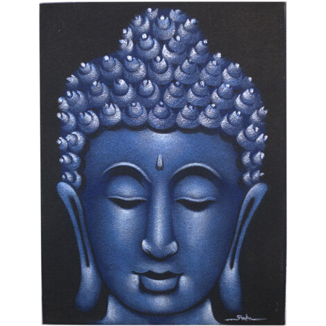 Peinture Bouddha - Finition Sable Bleu- Vendu par 1 (1/4)