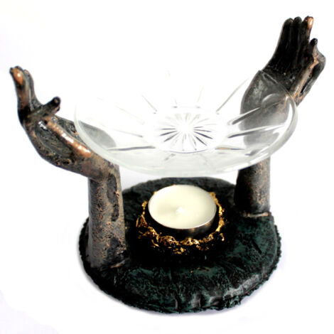 Bouddha antique - Brûleur à huile Om Hands- Vendu par 1 (1/4)