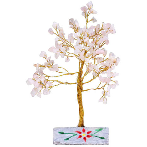 Arbre à pierres précieuses en quartz rose - 160 pierres- Vendu par 1 (1/3)