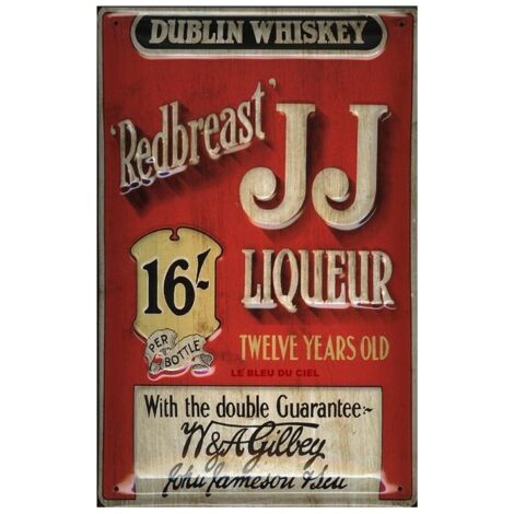 Plaque métal irish pub, décoration murale 20x30 cm