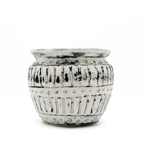 Pot de Plante Grecque en Argile - Crème 12cm- Vendu par 1 (1/2)