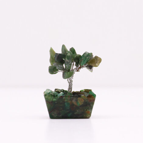 Mini arbres de pierres précieuses sur base d'orgonite - Aventurine verte (15 pierres)- Vendu par 1 (1/4)