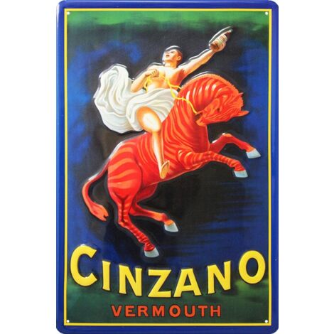 Plaque métal publicitaire 20x30cm bombée en relief : ORANGINA