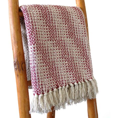 Plaid Confort Boho - 125x150cm - Rubis Bicolore- Vendu par 1 (1/4)