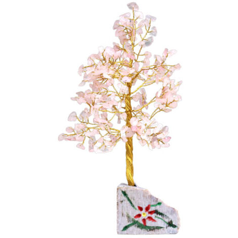 Arbre à pierres précieuses en quartz rose - 320 pierres- Vendu par 1 (1/3)