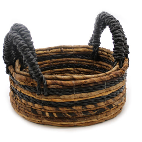 Panier Feuille de Bananier & Raphia Hitam - Lot de 2- Vendu par 1 (1/4)