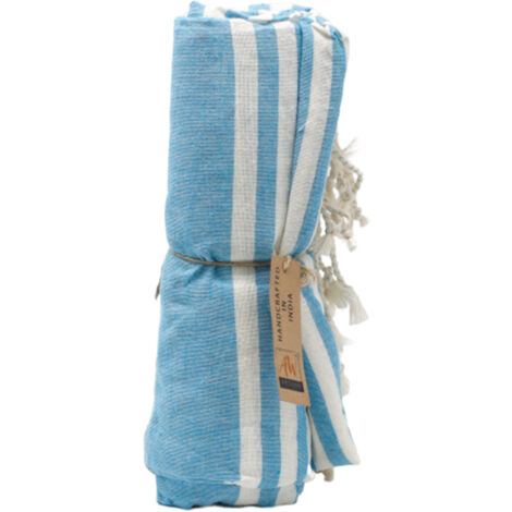 Plaid Pario en Coton - 100x180 cm - Bleu Ciel- Vendu par 1 (1/4)