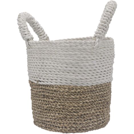 Ensemble de paniers en jonc de mer - Blanc naturel- Vendu par 1 (1/4)