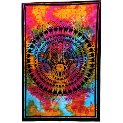 Couvre-Lit Simple en Coton + Tenture Murale - Hamsa- Vendu par 1 (1/4)