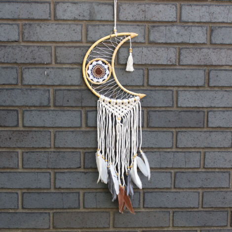 Protection Dream Cather - Macrame Moon Couleurs Assorties- Vendu par 1 (1/4)