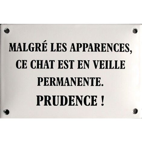 plaque émaillée chien perspicace - EMAILLERIE NORMANDE