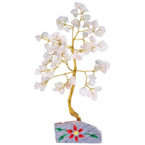 Arbre à pierres précieuses en quartz rose - 80 pierres- Vendu par 1 (1/2)