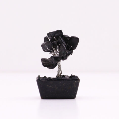 Mini arbres de pierres précieuses sur base d'orgonite - Agate noire (15 pierres)- Vendu par 1 (1/4)