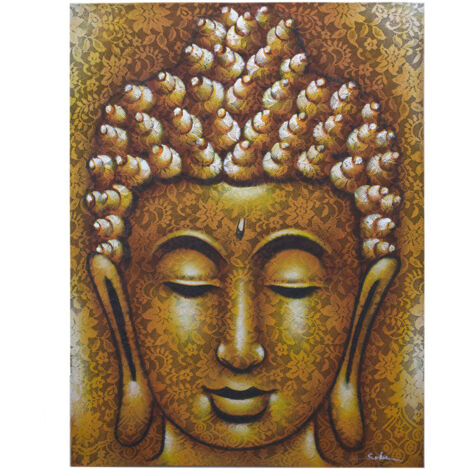 Peinture de Bouddha - Détail de brocart doré- Vendu par 1 (1/4)