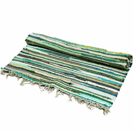 Grand Tapis Rag - 150x90cm - qualité premium - Verts Naturels- Vendu par 1 (1/4)