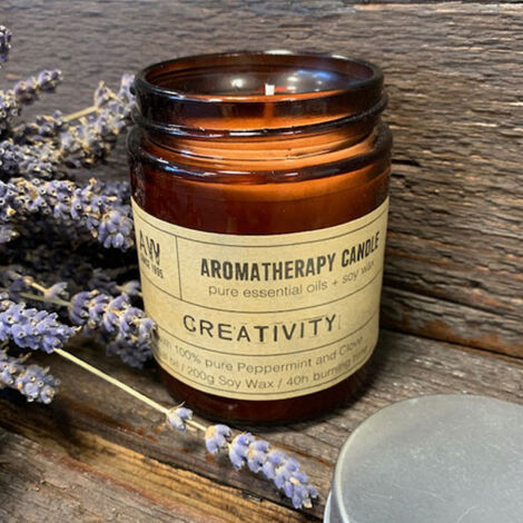 Bougie de soja aromathérapie 200g - Créativité- Vendu par 1 (1/4)