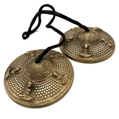Tingsha tibétain - Cinq Bouddhas - environ 9,5 cm- Vendu par 1 (1/4)