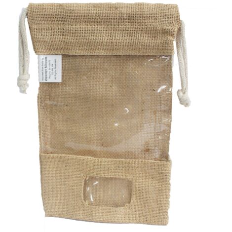 Sac à fenêtre en jute 25x16cm et pochette- Vendu par 1 (1/4)