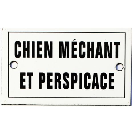 Plaque humoristique émaillée 6x10cm prudence ce chat ne dort que d'un oeil