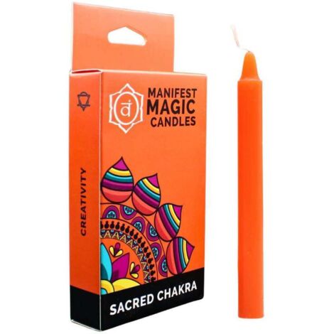Lot de 12 bougies magiques - Chakra sacré (1/5)