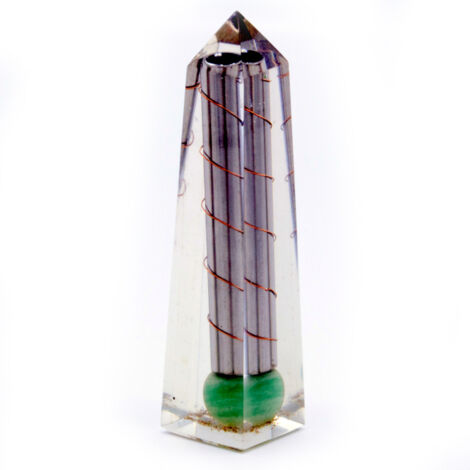 Orgonite Obélisque Power Point Aventurine Verte - 110x30 mm- Vendu par 1 (1/2)