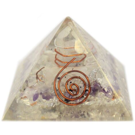 Pyramide Orgonite Med 55mm Gemchips et Cuivre- Vendu par 1 (1/2)