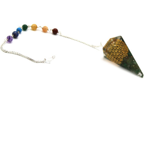 Pendule Chakra Pouvoir Orgonite - Fleur de Vie- Vendu par 1 (1/3)