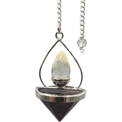 Pendule Lanterne de Vie en Pierres Précieuses - Améthyste et Quartz de Roche- Vendu par 1 (1/3)