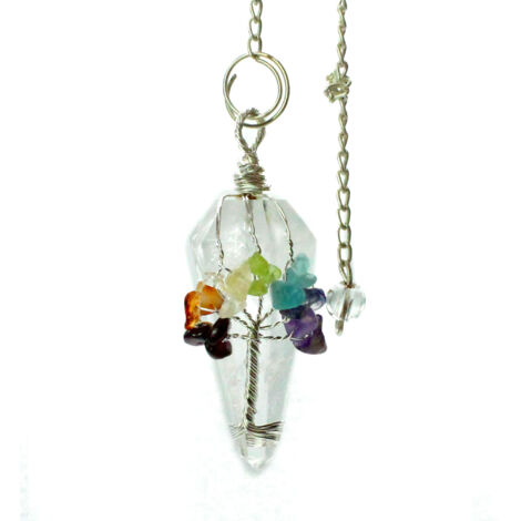 Pendule Magique - Sept Chakras - Quartz de Roche- Vendu par 1 (1/4)
