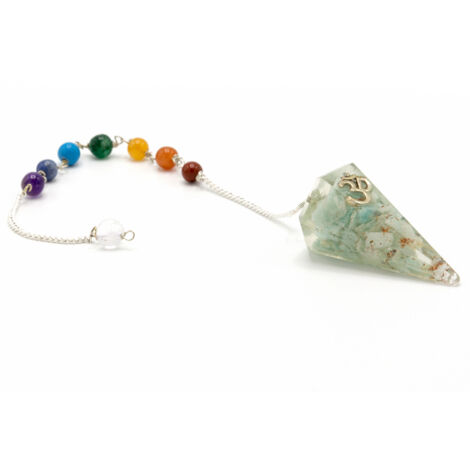 Pendule Chakra Pouvoir Orgonite - Om- Vendu par 1 (1/4)