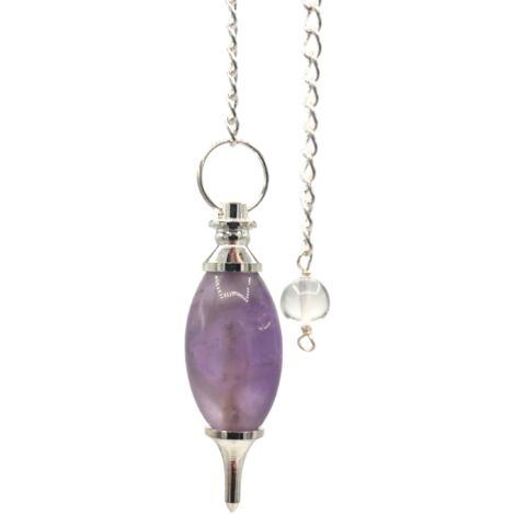 Pendule de pierres précieuses en forme de Lingam - Améthyste- Vendu par 1 (1/2)
