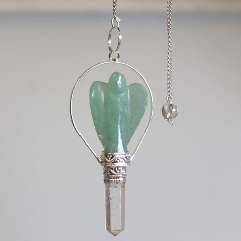 Pendule Ange avec Anneau - Aventurine Verte- Vendu par 1 (1/2)