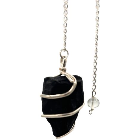 Pendule de pierres précieuses brutes - Agate noire- Vendu par 1 (1/4)