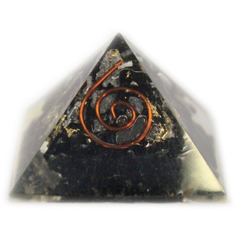 Pyramide d'orgonite Sm 25 mm. puces précieuses et cuivre- Vendu par 1 (1/2)