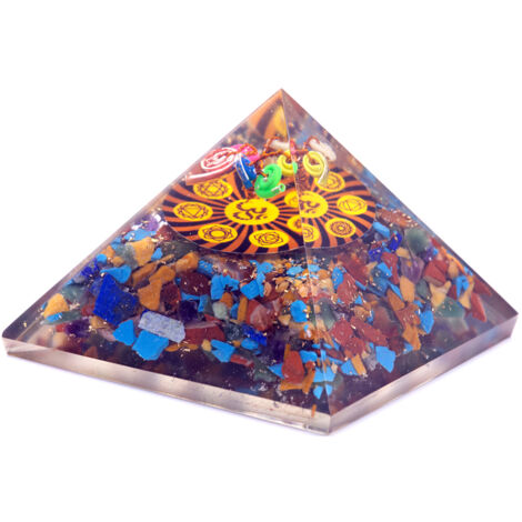 Pyramide d'Orgonite - Om Chakra - 70 mm- Vendu par 1 (1/2)