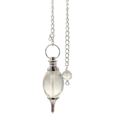 Pendule de pierres précieuses en forme de Lingam - Quartz de roche- Vendu par 1 (1/2)