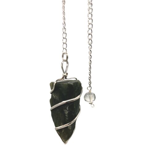 Pendule de pierres précieuses brutes - Agate mousse- Vendu par 1