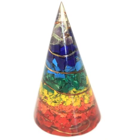 Cône d'orgonite - 80 mm - Multichip- Vendu par 1 (1/4)