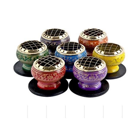 Grand pot d'encens au charbon de bois Chakra - Racine- Vendu par 1 (1/3)