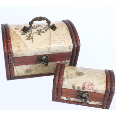 Lots de 2 Boîtes Coloniales - Rose Design- Vendu par 1 (1/3)