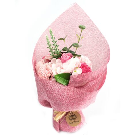 Bouquet De Fleurs De Savon Debout - Rose- Vendu par 1 (1/4)