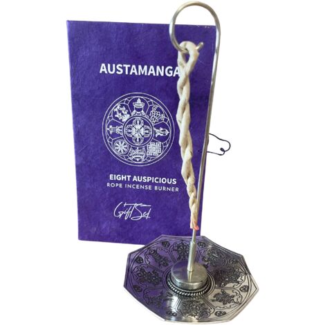 Ensemble d'encens en corde et porte-encens plaqué argent - Astamangal- Vendu par 1 (1/4)