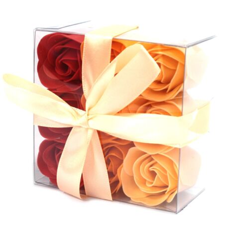 Lot de 9 Boîtes à Fleurs à Savon - Roses Pêche- Vendu par 1 (1/4)