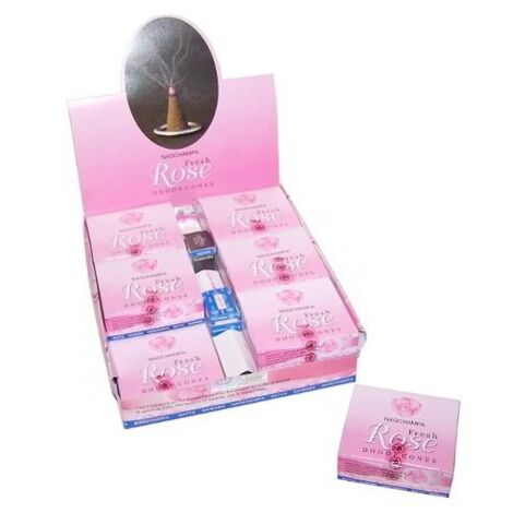 Cônes Dhoop à la rose fraîche- Vendu par 1 (1/2)