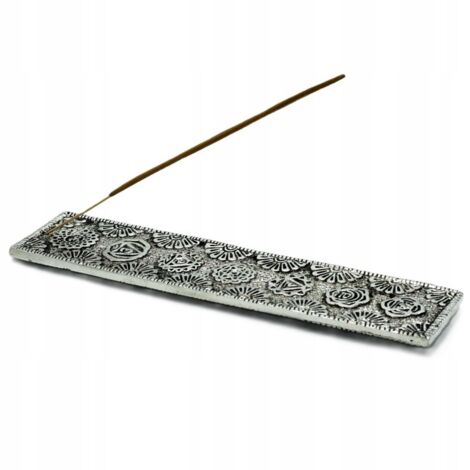 Porte-encens long Chakra en aluminium poli 23 cm- Vendu par 1 (1/3)